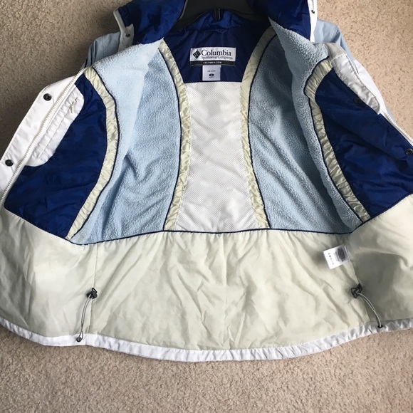 Columbia Light Blue/White Hooded Coat size MED - Picture 3 of 8